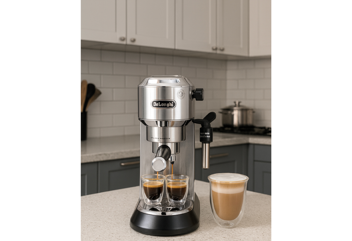 Απεικονίζεται η καφετιέρα